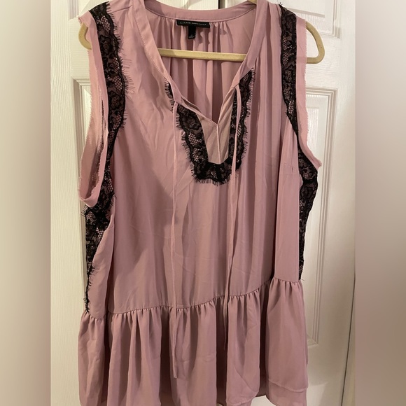 Lane Bryant Tops - Lavender Lace and Ruffle Blouse Top Lane Bryant 26w